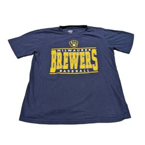 Milwaukee Brewers MLB Boy's Youth Crew‎ Neck T-Shirt Large 12/14